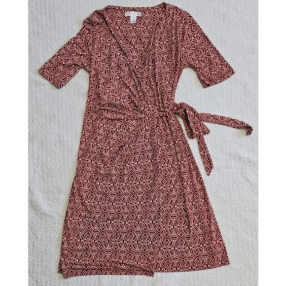 Motherhood Maternity - Red & Pink Wrap Dress - Picture 2 of 7